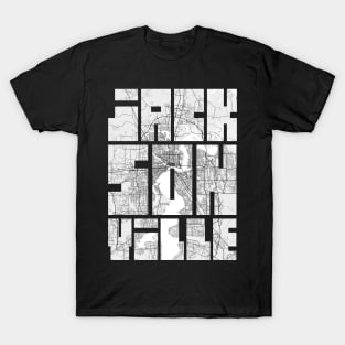 Jacksonville, USA City Map Typography - Light T-Shirt